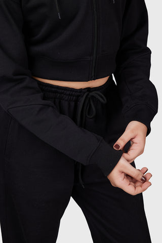 Signature Oversized Cropped Jacket Black