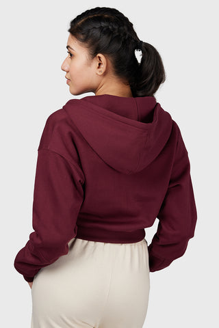 Signature Oversized Cropped Jacket Cherry