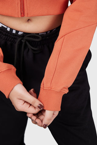 Signature Oversized Cropped Jacket Orange